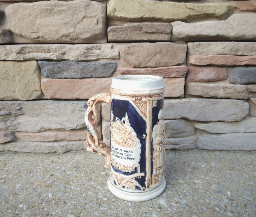 Vintage German-Style Hand Painted Stein