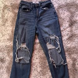 Hollister blue ripped jeans 