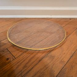 Glass with gold rim center piece tray