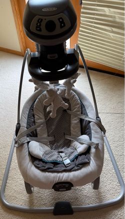 Graco DuetSoothe Baby Swing and Rocker with Portable Seat, Sapphire Green