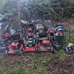 10+ Push Lawn Mowers + Ryobi Edger – Some Run, Some for Parts – $350 OBO