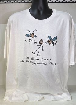 Humor Flying Monkeys Attack Graphic Tee Mens 3XL