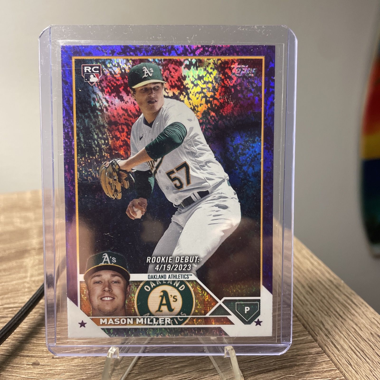 2023 Topps Update Series-Rookie Debut Mason Miller #US210 Purple Foil /799 (RC)