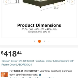 Upholstered Green Bedframe