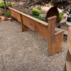Old church, pew bench
