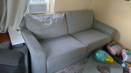 Gray Fabric Two-Seat Sofa