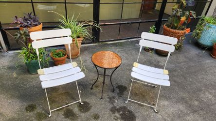 Outdoor Bistro Set with Mosaic Table