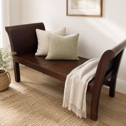 52" Beautiful Dark Brown Wood Bench
