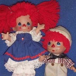 Raggedy Ann & Andy Precious Moments Dolls