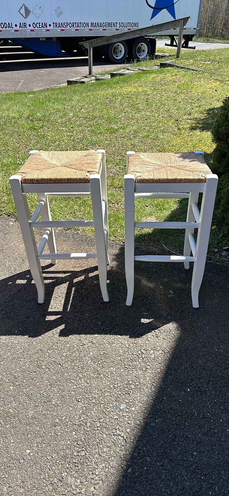 Pair Of Pottery Barn Backless Counter Height Stools