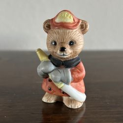 Homco Firefighter Bear Decor Figurine