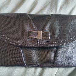 Elle Pewter Bow Clutch Purse