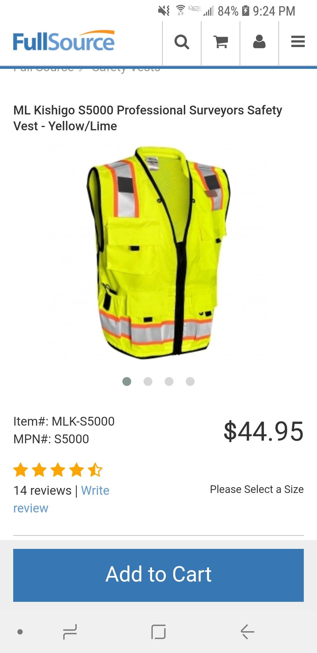 3X Surveyors Safety Vest KISHIGO s5000