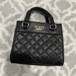 Black Guess Bag With Gold Strap Used