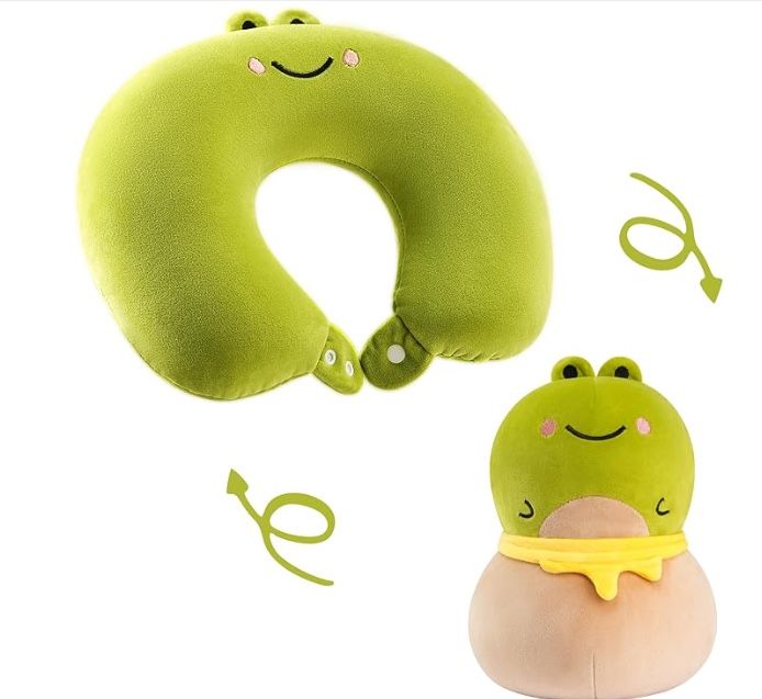 Frog Plush 2in1 Travel Neck Pillows
