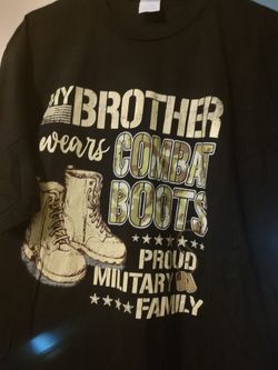 Adult size XXL- Brother Wears Combat Boots - Proud Military Sibling