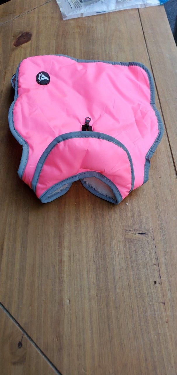 Dog Rain Coat, Size Small, Reflective Hot Pink