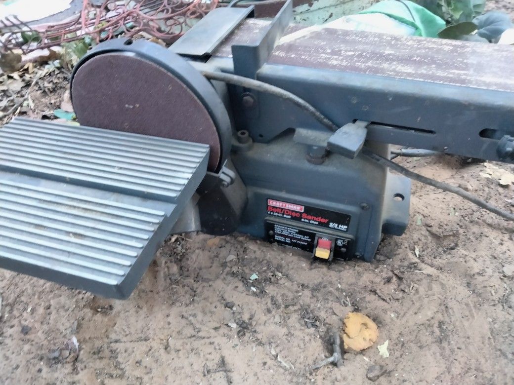2 Vintage Craftsman ... Bench Belt Sander W Wheel And Jigsaw