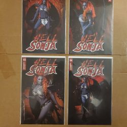 HELL SONJA #1-4  DYNAMITE COMICS NM Bagged And Boarded Variant Covers