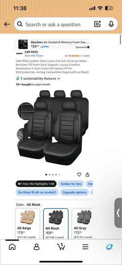 CAR PASS Leather Seat Covers Full Set
