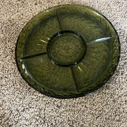 Avocado Green Divided Relish Tray