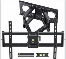 Full Motion TV Wall Mount for Most 37"-84" Flat Screen TV, Swivel or Tilt TV Wall Bracket with Dual Articulating Arms, for 12"-16" Wood Studs, Max VES