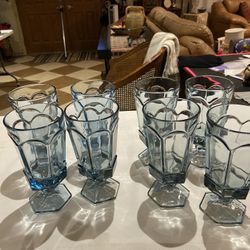 VINTAGE FOSTORIA LIGHT BLUE VIRGINIA ICED TEA GLASSES