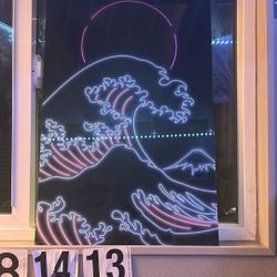 plexiglass Neon japanese painting 