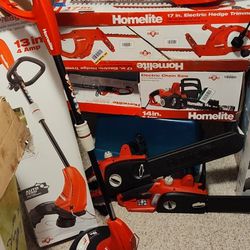 Homelite E-trimmer/Hedger And Chainsaw