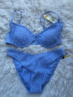 Salt + Cove Light Blue Smocked Bikini Set - Women's Swim size medium
