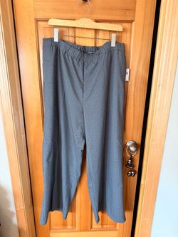 Wide-Leg Houndstooth Elastic Waist Pants