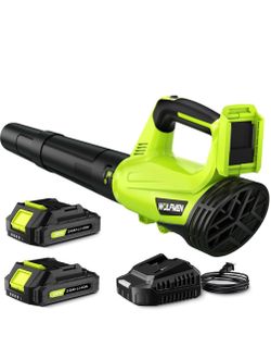 Leaf Blower, Electric Leaf Blower Cordless with 2 Batteries and Charger, 2 Speed Mode, Lightweight Cordless Leaf Blowers for Lawn Care, Blowing Leaves