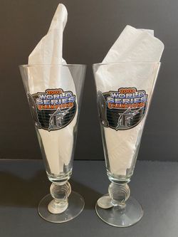 2003 Florida Marlins World Series Champions Pilsner Beer Glasses