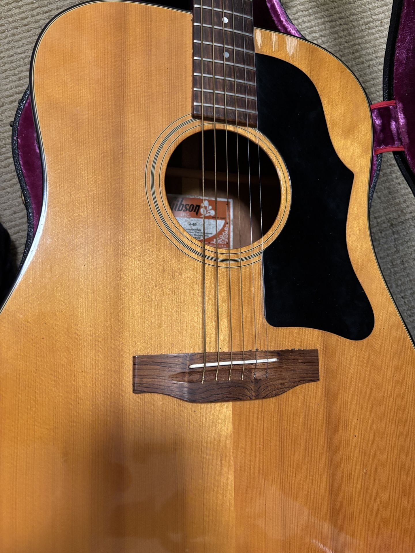 Gibson J-40 With Case Circa 1974-75