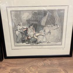 Antique Framed Four 0’Clock I town By T Rowlandson