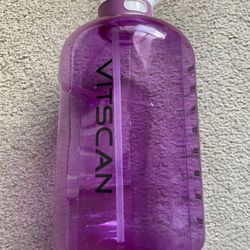 Big Water Bottle - 4.1 Liters/ 1.08 Gallons Purple - Gym Hike Walk Run Home Office - VITSCAN 