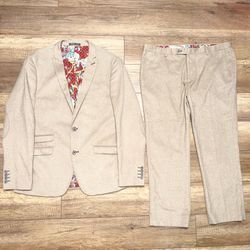 Paisley & Gray Slim Fit Tan 2 Piece Luxury Peak Lapel Suit Mens 44R 38W x 32L