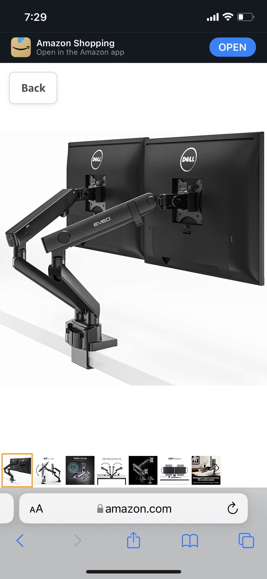 EVEO 17-32” Premium Dual Monitor Stand- Dual Monitor Mount, VESA Mount 75x75 100x100, Ultrawide Screen Desk Mount/Full Motion Dual monitor arm-compute