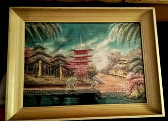 1958 cloth stiched artwork