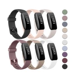 Tobfit 6 PACK Sport Bands Compatible with Fitbit Inspire 2 Bands for Women Men