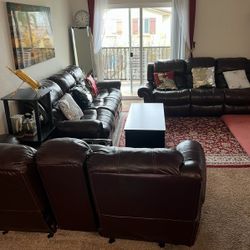 Manual Recycler Leather Couch Set