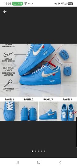Off-White x Nike Air Force 1 University Blue Size 8