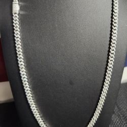 Monaco Sterling Silver 925 Moissanite Chain 