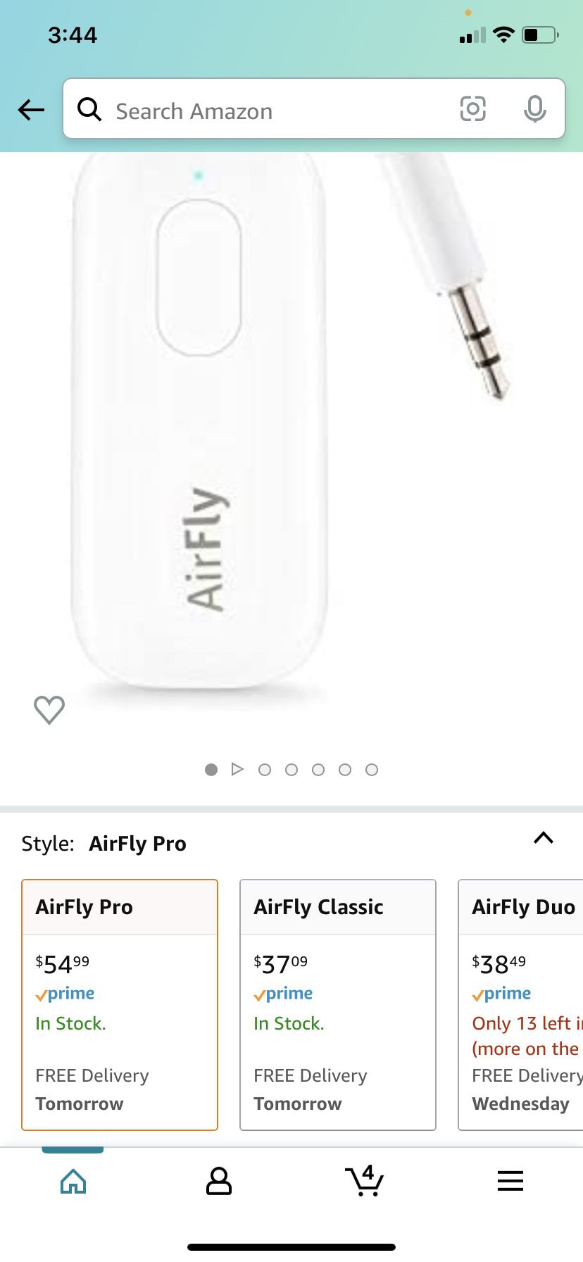 Twelve South AirFly Pro | Wireless Transmitter/Receiver with Audio Sharing for up to 2 AirPods/Wireless Headphones to Any Audio Jack for use on Airpla