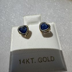 14k Gold Sapphire Earrings 
