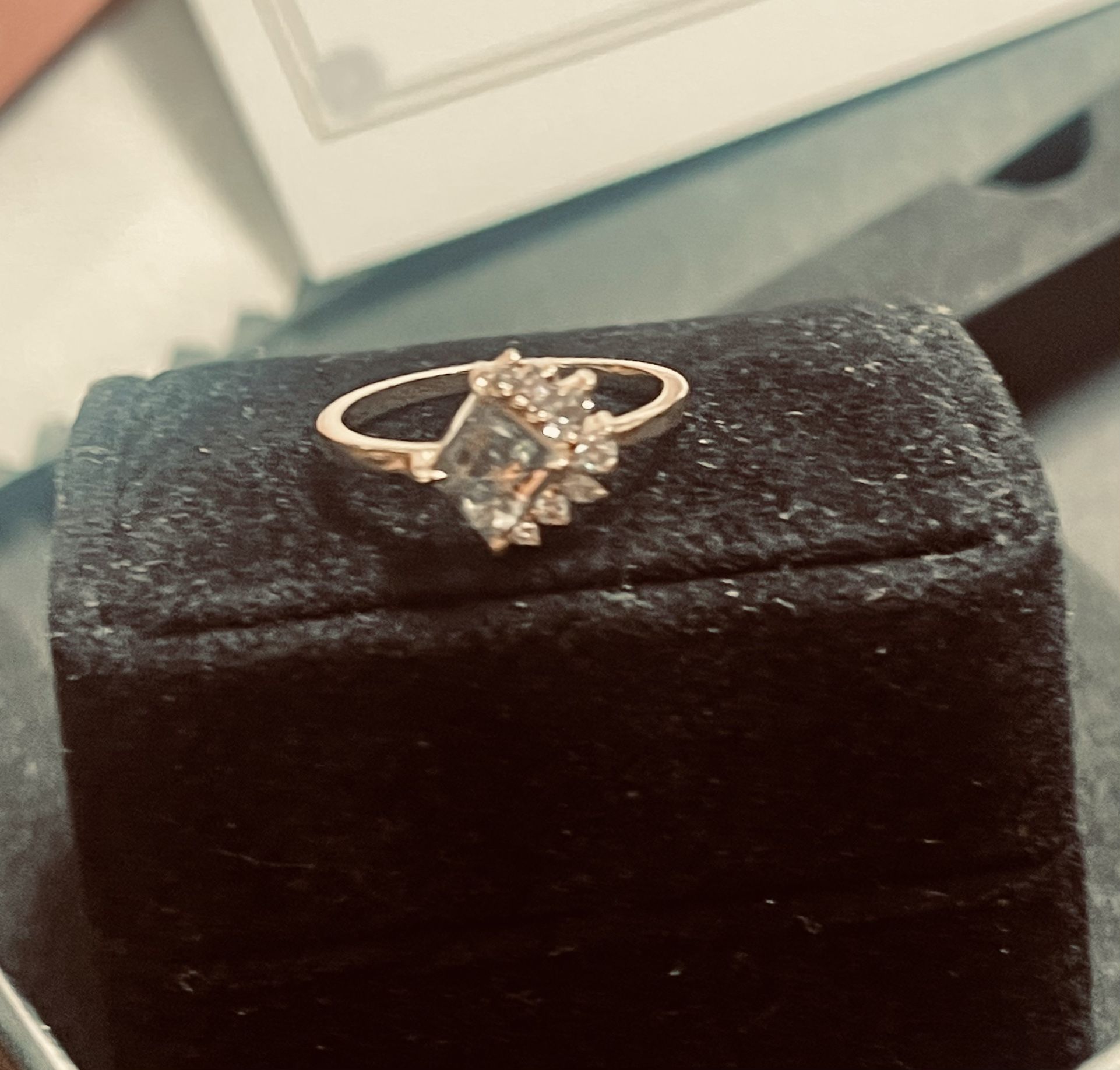 Size 6.5 Salt And Pepper .80 Carat Diamond Engagement Ring