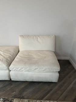Off white Couch With Ottoman