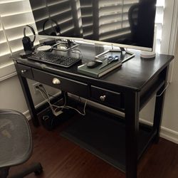 3 Drawer Black Writing Computer Desk