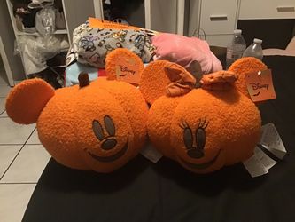 Disney Mickey & Minnie Halloween Pumpkin Pillows