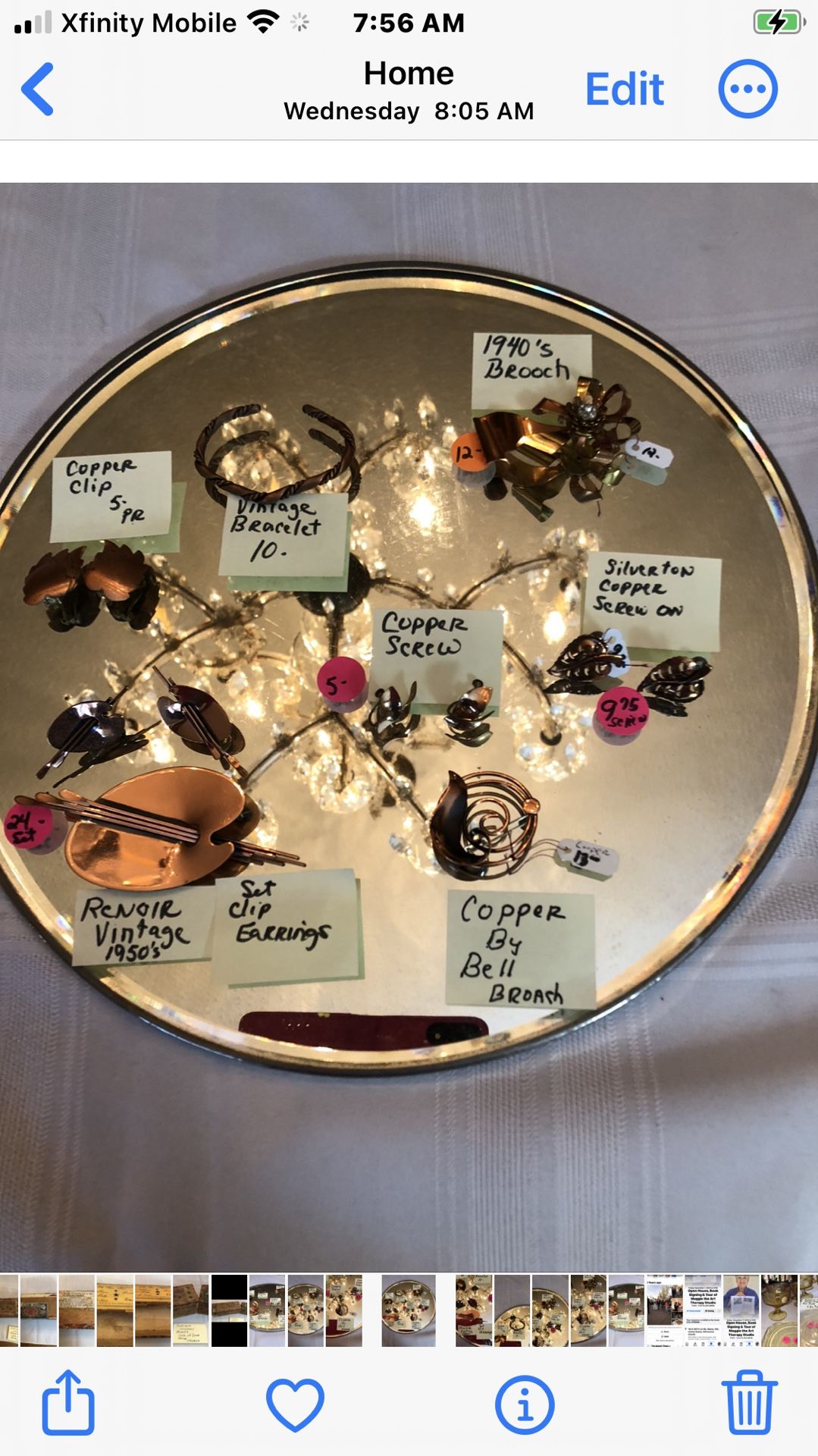 Vintage Copper Jewelry Earrings, Broaches Clips Cash/Venmo Pickup White Bear Lake Home Only